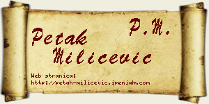 Petak Milićević vizit kartica